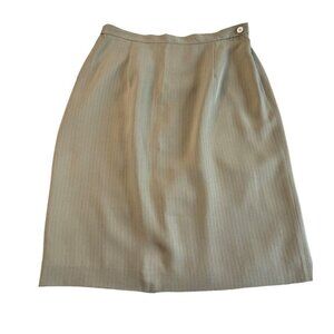 Vintage Jones New York Women's Silk Career Pencil Midi Skirt SZ 10 Tan